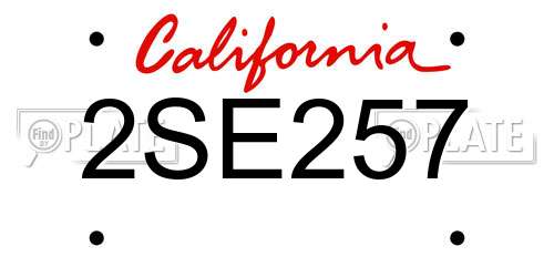 2SE257 California License Plate