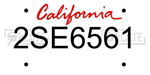 2SE6561 California License Plate