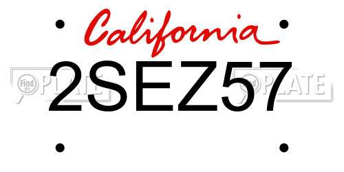 2SEZ57 California License Plate