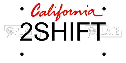 2SHIFT California License Plate