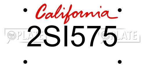 2SI575 California License Plate