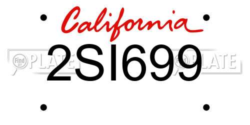 2SI699 California License Plate