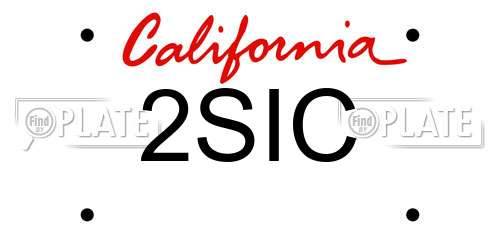 2SIC California License Plate