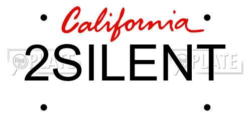 2SILENT California License Plate