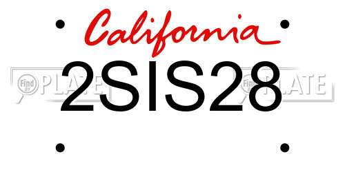 2SIS28 California License Plate