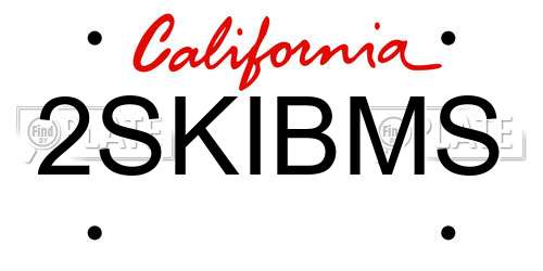 2SKIBMS California License Plate