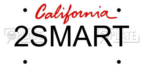 2SMART California License Plate