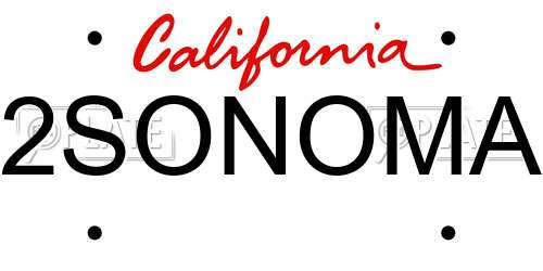 2SONOMA California License Plate