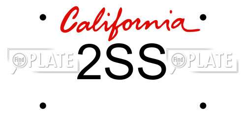 2SS California License Plate