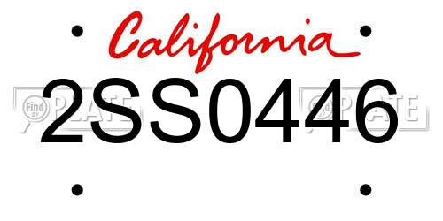 2SS0446 California License Plate