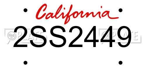 2SS2449 California License Plate