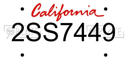 2SS7449 California License Plate