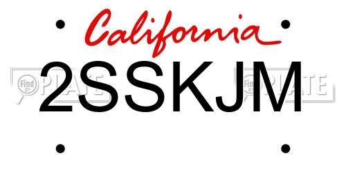 2SSKJM California License Plate