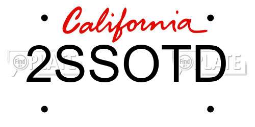 2SSOTD California License Plate