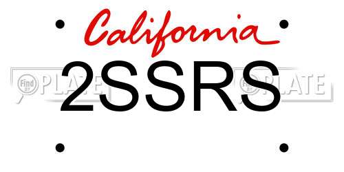 2SSRS California License Plate