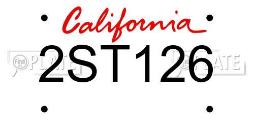 2ST126 California License Plate