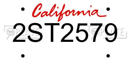 2ST2579 California License Plate