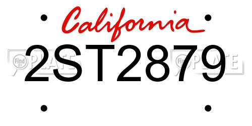 2ST2879 California License Plate