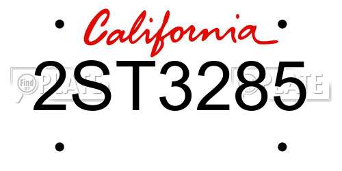 2ST3285 California License Plate