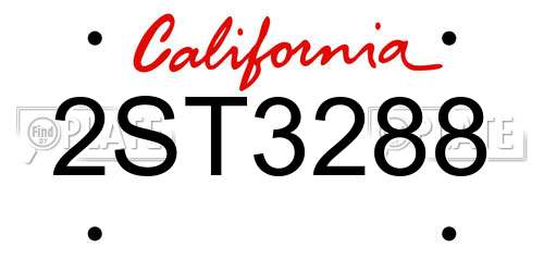 2ST3288 California License Plate