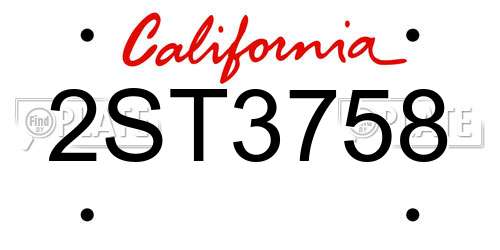 2ST3758 California License Plate