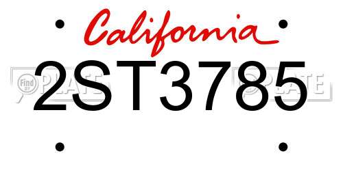 2ST3785 California License Plate