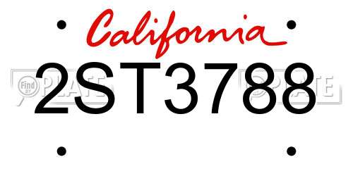 2ST3788 California License Plate