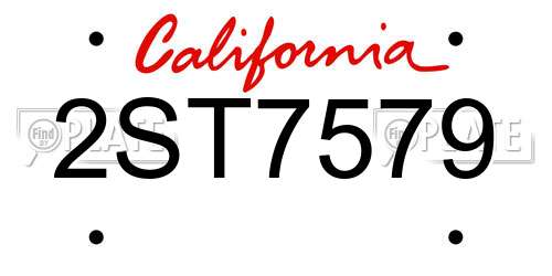 2ST7579 California License Plate