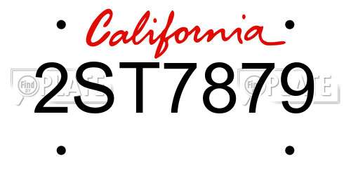 2ST7879 California License Plate