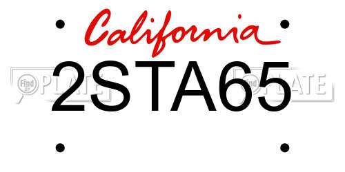 2STA65 California License Plate