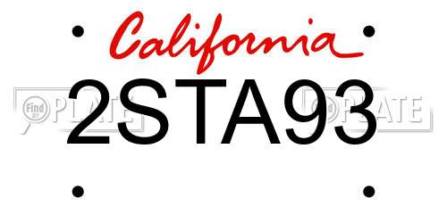 2STA93 California License Plate