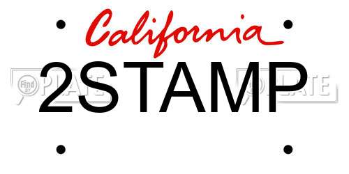 2STAMP California License Plate