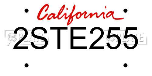 2STE255 California License Plate