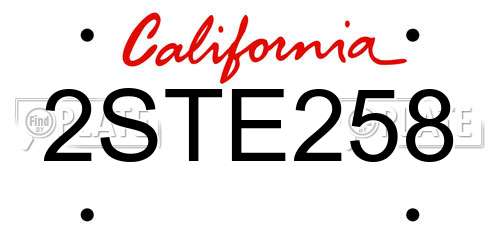 2STE258 California License Plate