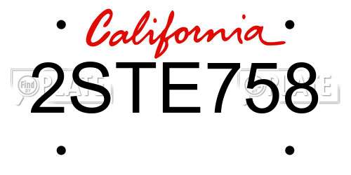 2STE758 California License Plate