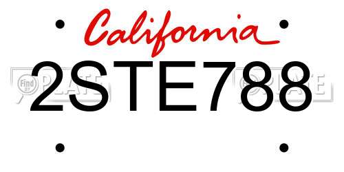 2STE788 California License Plate