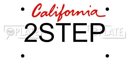 2STEP California License Plate
