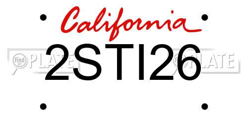 2STI26 California License Plate