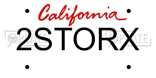 2STORX California License Plate