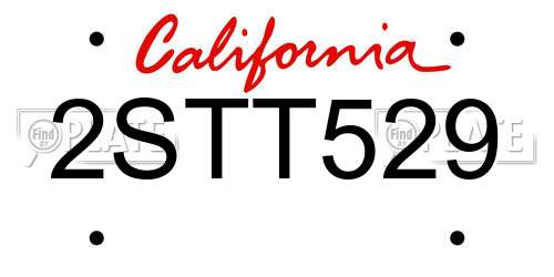 2STT529 California License Plate