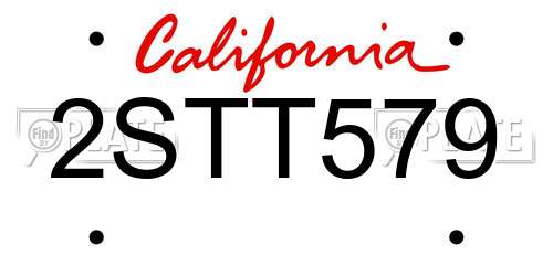 2STT579 California License Plate