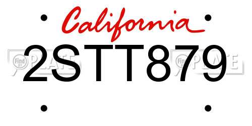 2STT879 California License Plate