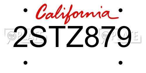 2STZ879 California License Plate