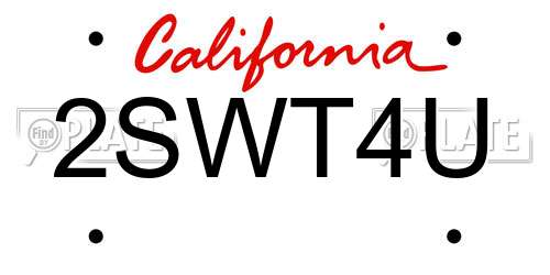2SWT4U California License Plate