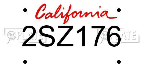 2SZ176 California License Plate