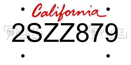 2SZZ879 California License Plate