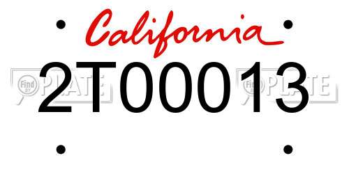 2T00013 California License Plate