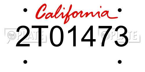 2T01473 California License Plate
