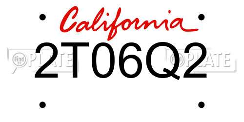 2T06Q2 California License Plate