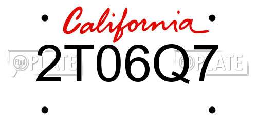 2T06Q7 California License Plate